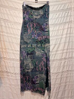 Urban Outfitters Samara Print Mesh Strapless Dress